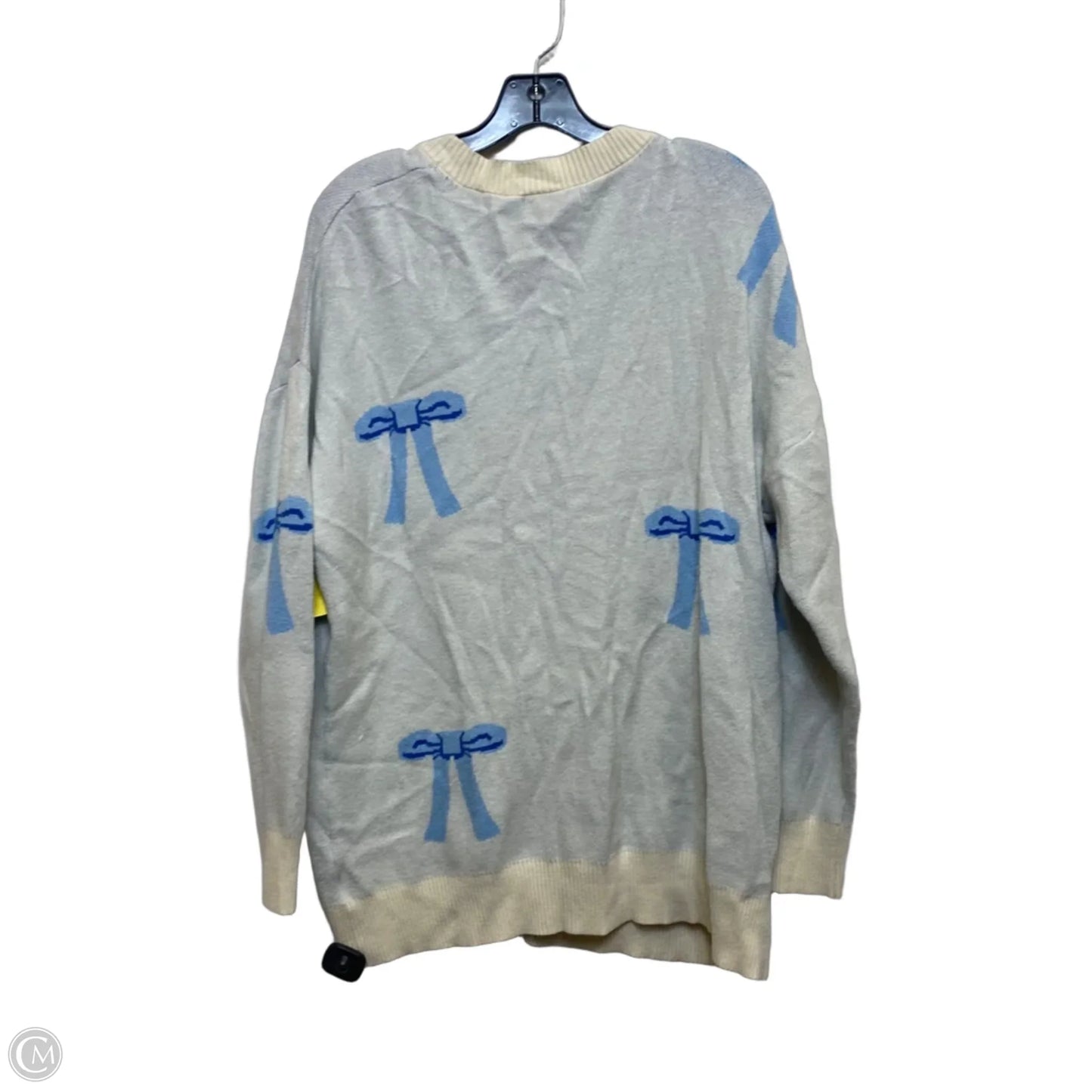 Cardigan By Miss Sparkling In Blue & Cream, Size: S