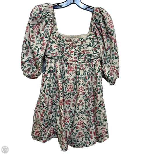 Dress Casual Short By Abercrombie And Fitch In Cream & Green, Size: S