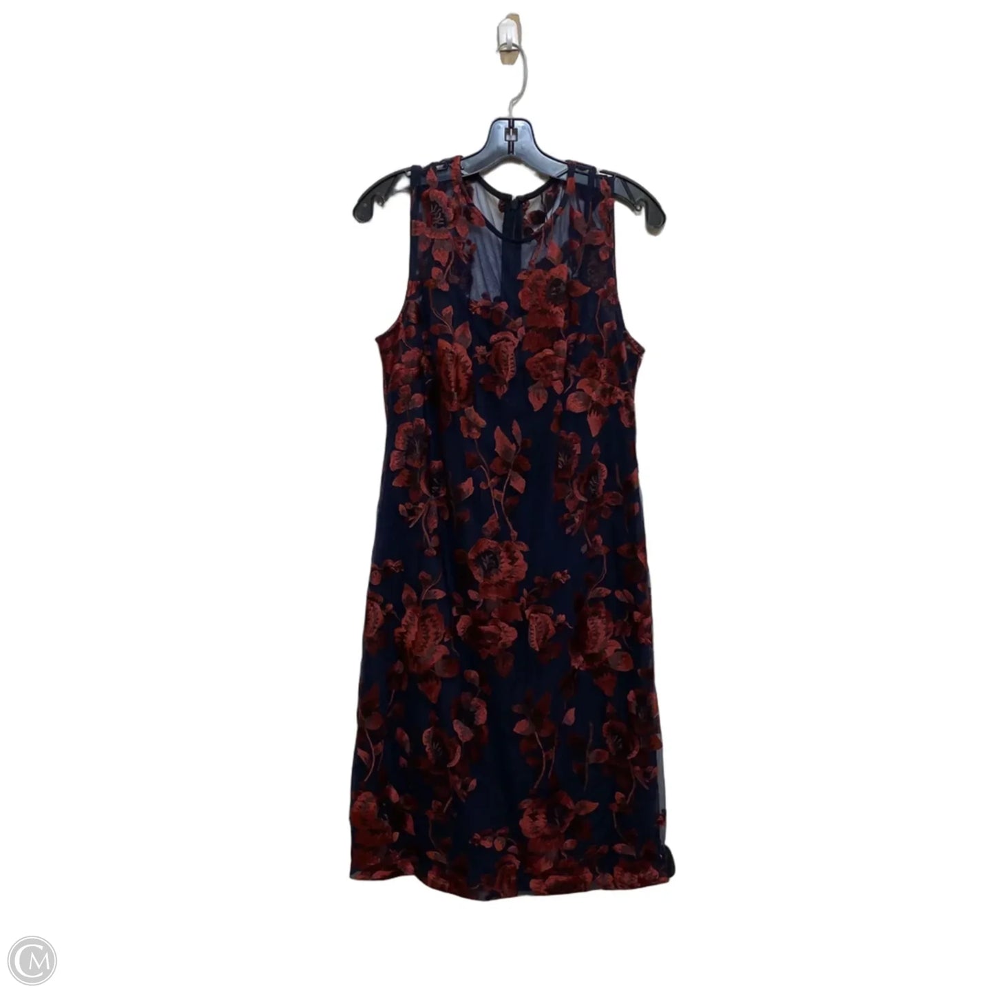 Dress Casual Short By Donna Ricco In Blue Red & White, Size: M
