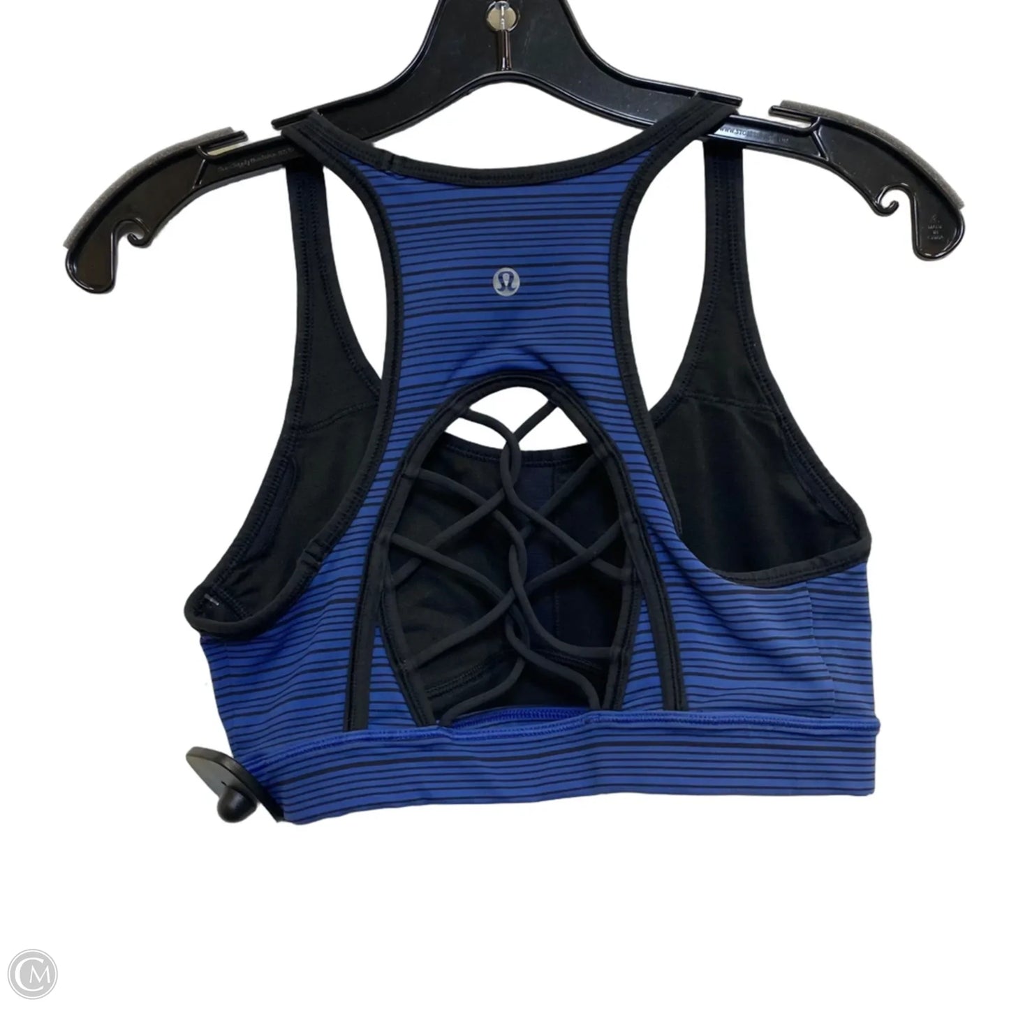 Athletic Bra Designer By Lululemon In Black & Blue, Size: S