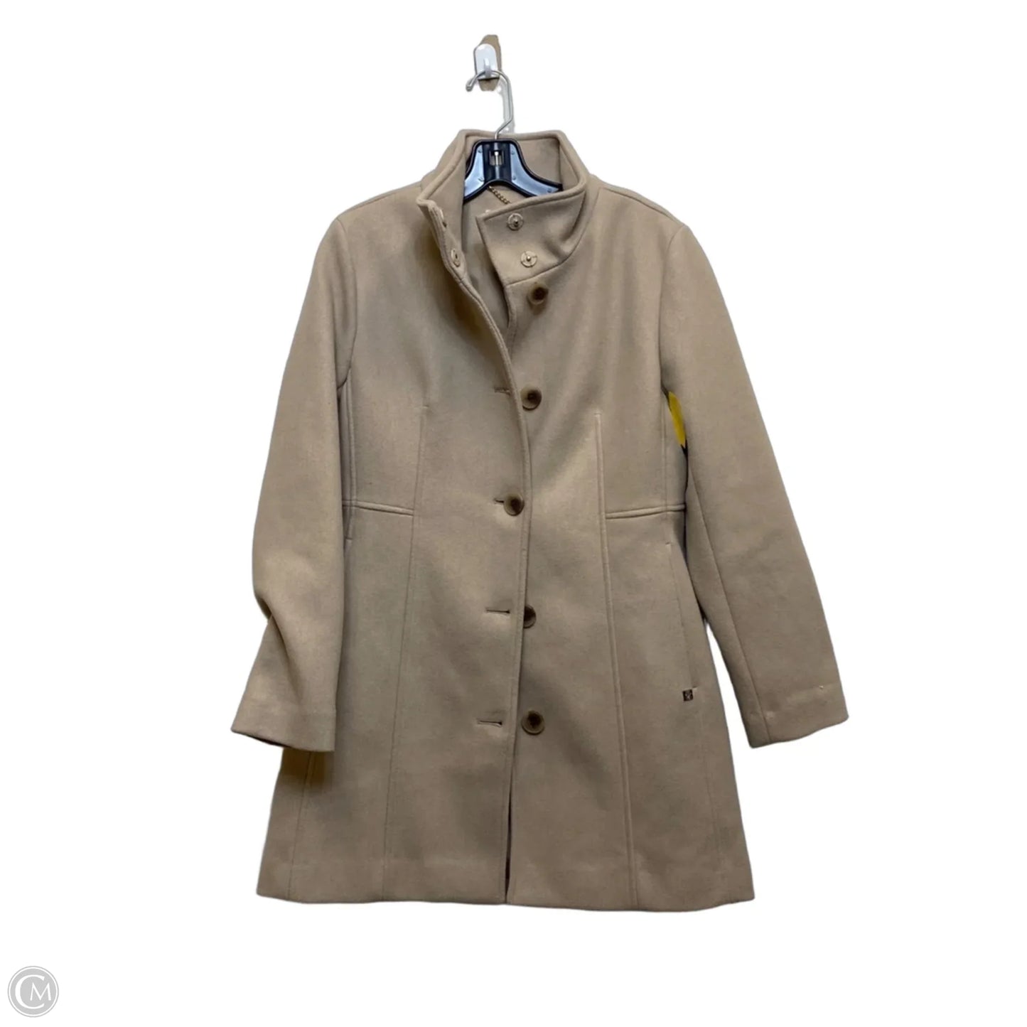 Coat Peacoat By Calvin Klein In Cream, Size: Sp
