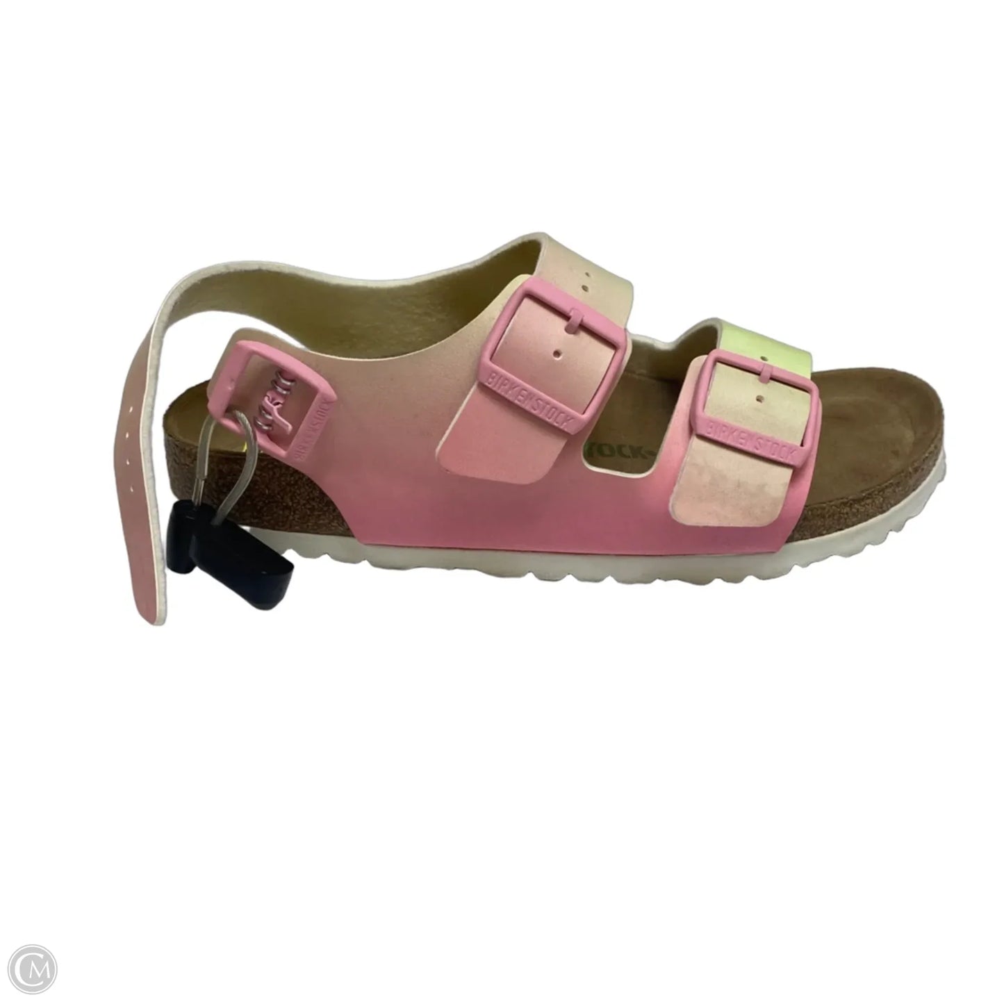 Sandals Flats By Birkenstock In Green & Pink, Size: 8.5