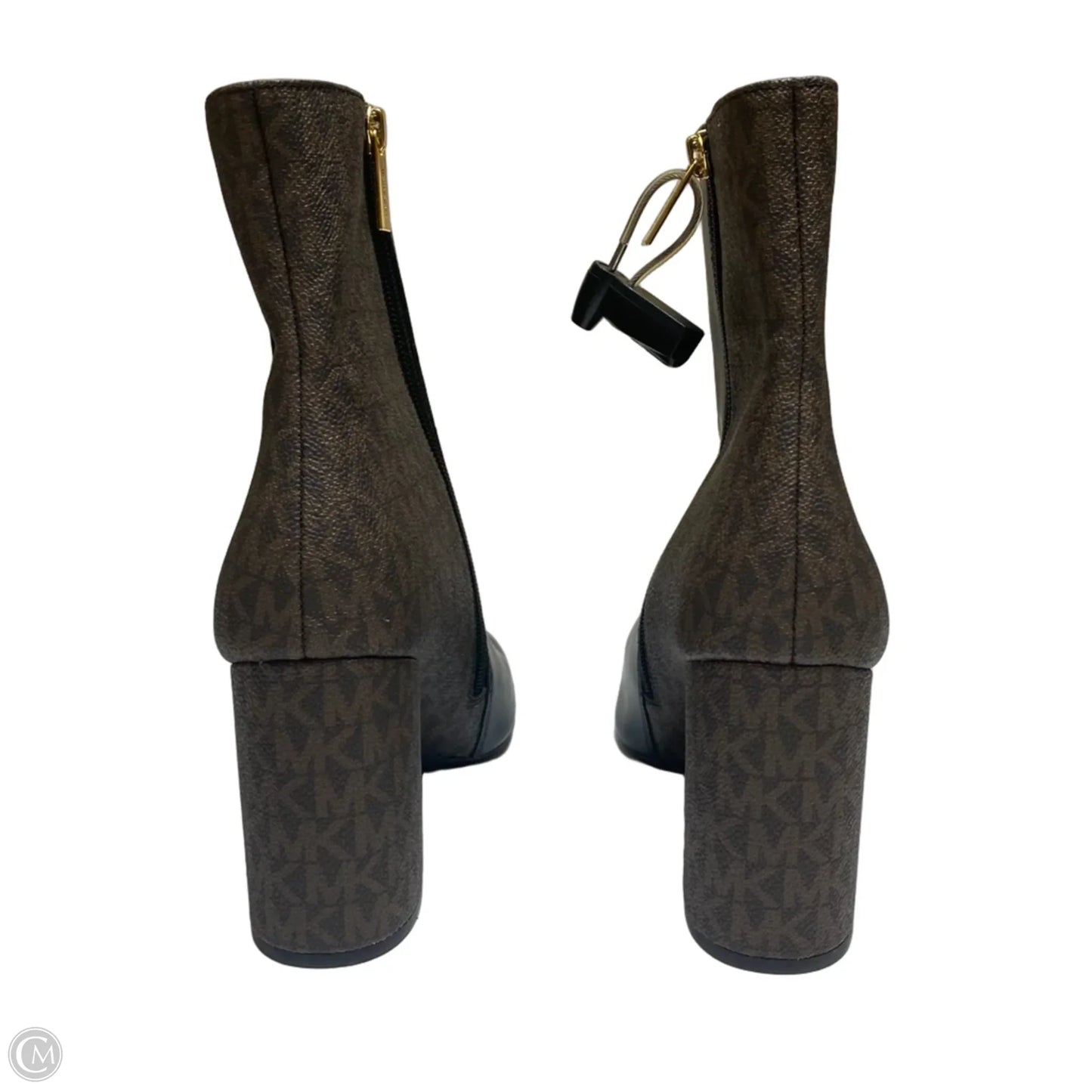 Boots Ankle Heels By Michael By Michael Kors In Black & Brown, Size: 9.5
