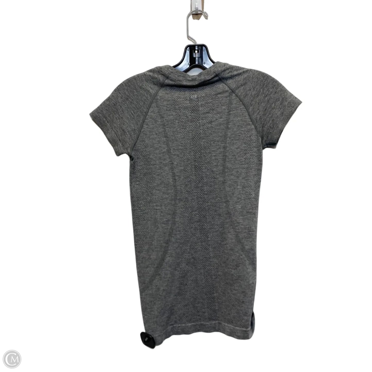 Athletic Top Short Sleeve Designer By Lululemon In Grey, Size: S