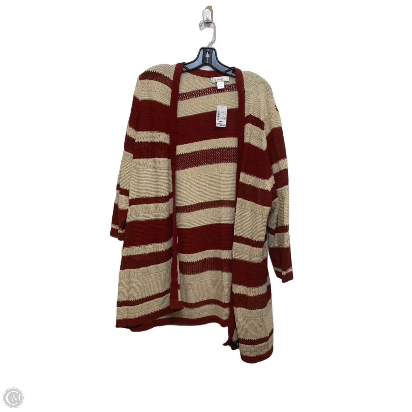 Cardigan By Cj Banks In Cream & Red, Size: 3x