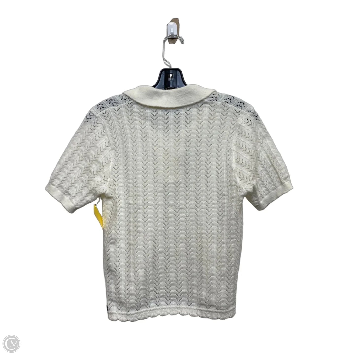 Sweater Short Sleeve By Zara In Cream, Size: M