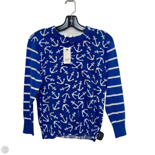 Cardigan By Crown And Ivy In Blue & White, Size: M