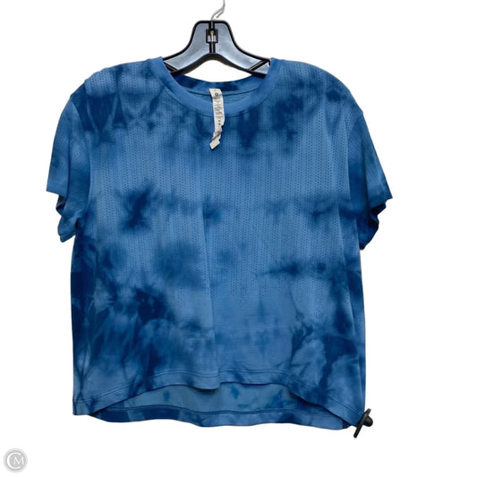 Athletic Top Short Sleeve Designer By Lululemon In Blue, Size: M