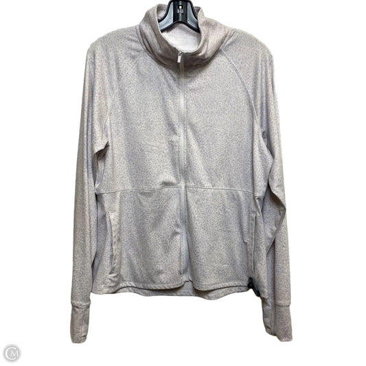 Athletic Top Long Sleeve Collar By Jockey In Purple & White, Size: L