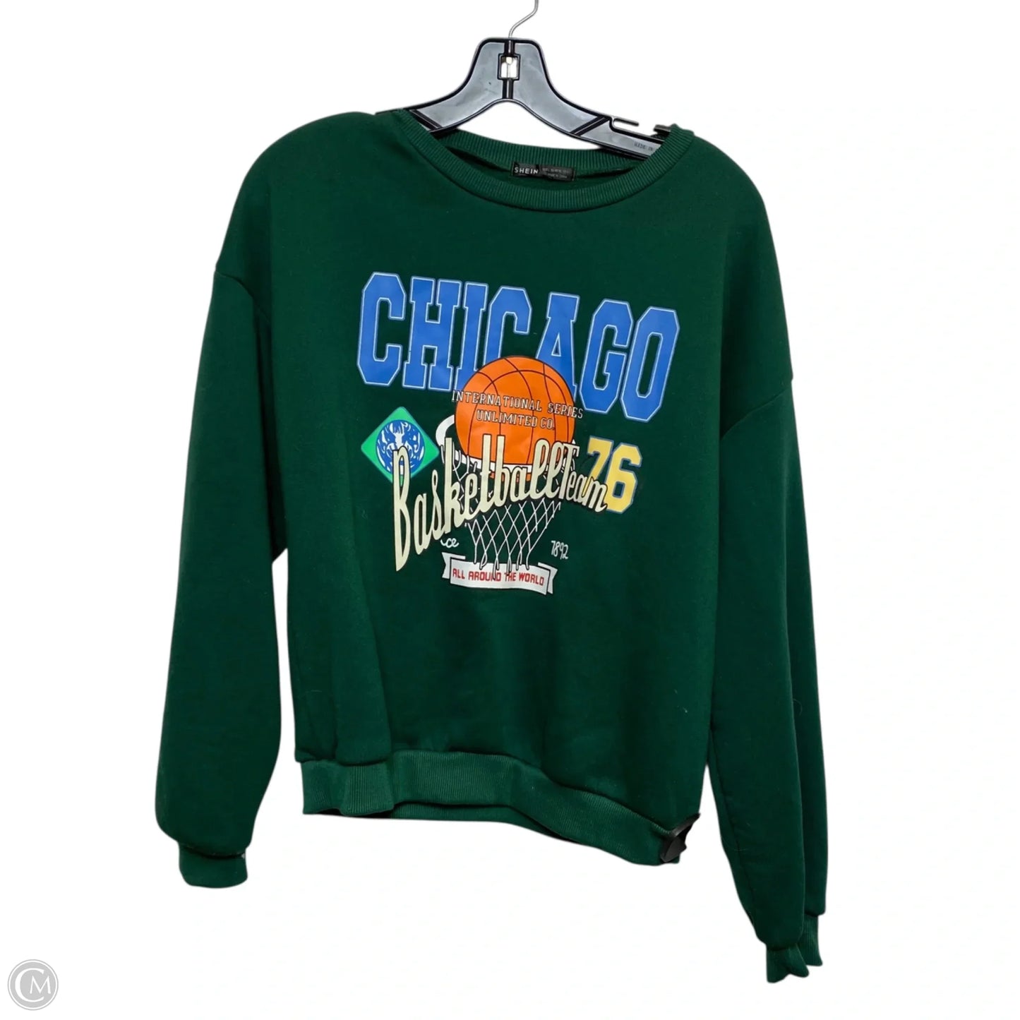 Sweatshirt Crewneck By Shein In Green, Size: L