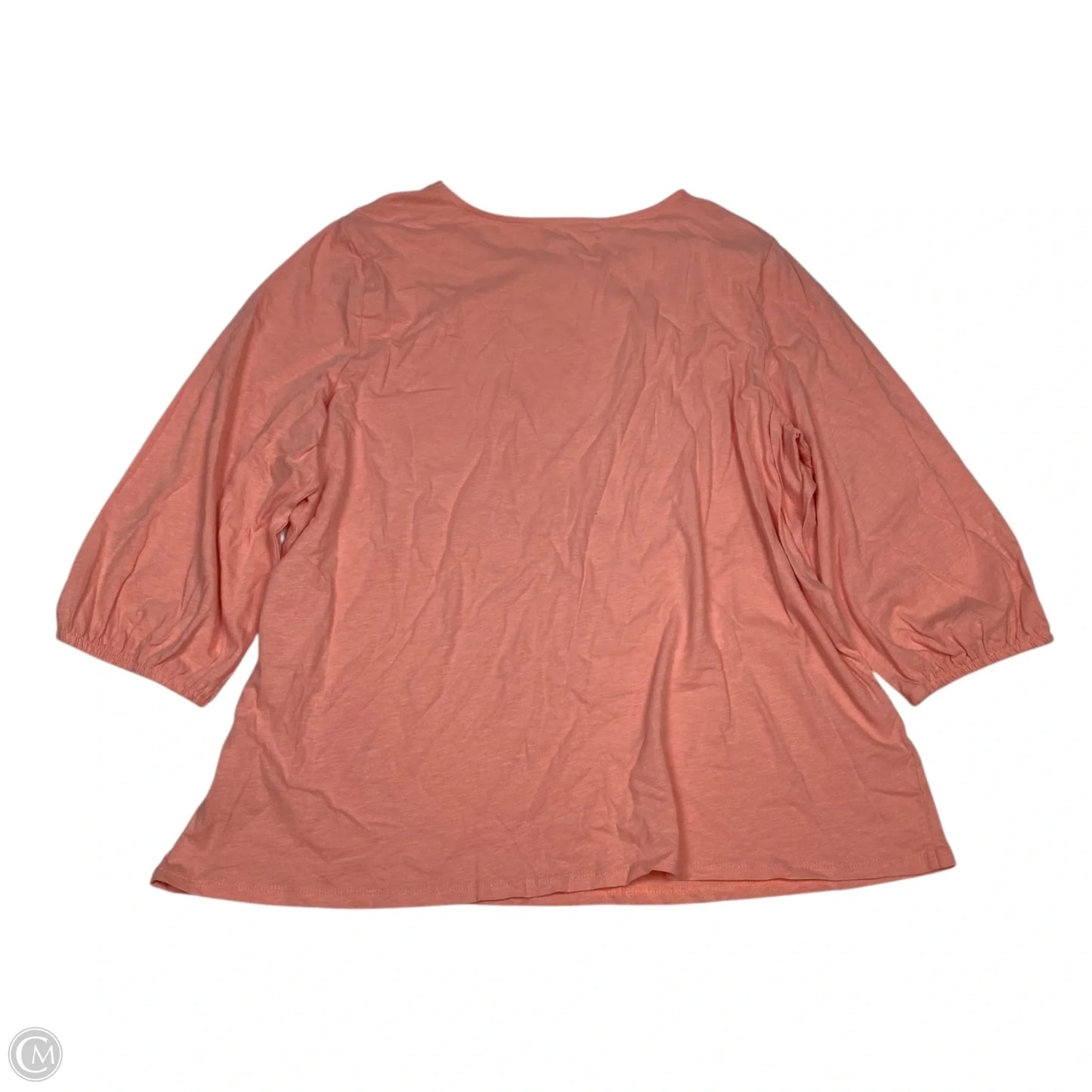Top 3/4 Sleeve By Croft And Barrow In Orange, Size: Xxl