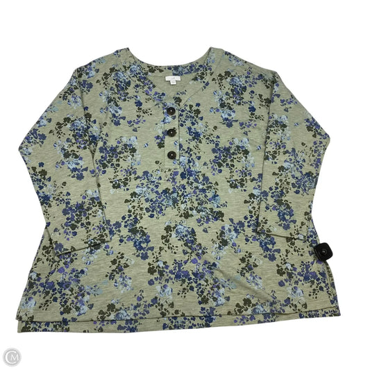 Top 3/4 Sleeve By J. Jill In Green, Size: Xl