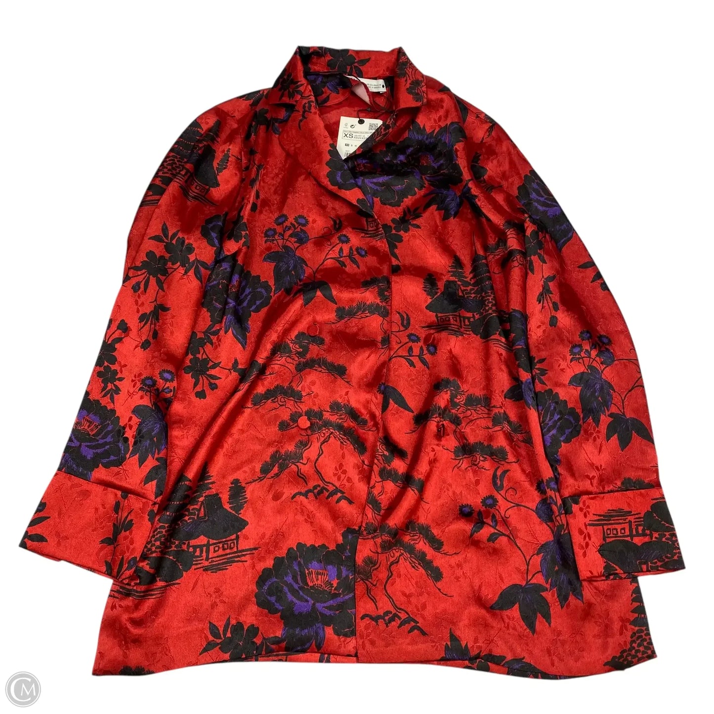 Top Long Sleeve By Zara In Red, Size: Xs