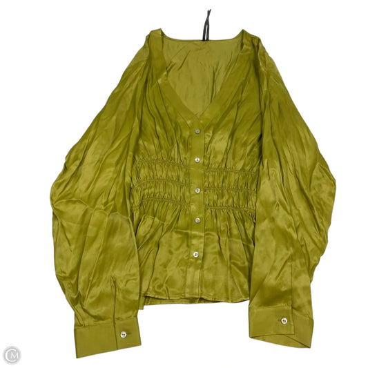Top Long Sleeve By Anthropologie In Green, Size: M