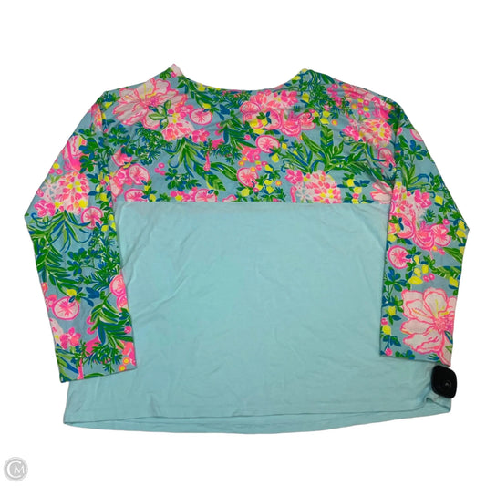 Top Long Sleeve Designer By Lilly Pulitzer In Green & Pink, Size: Xl