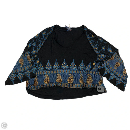 Top 3/4 Sleeve By Free People In Black, Size: Xs