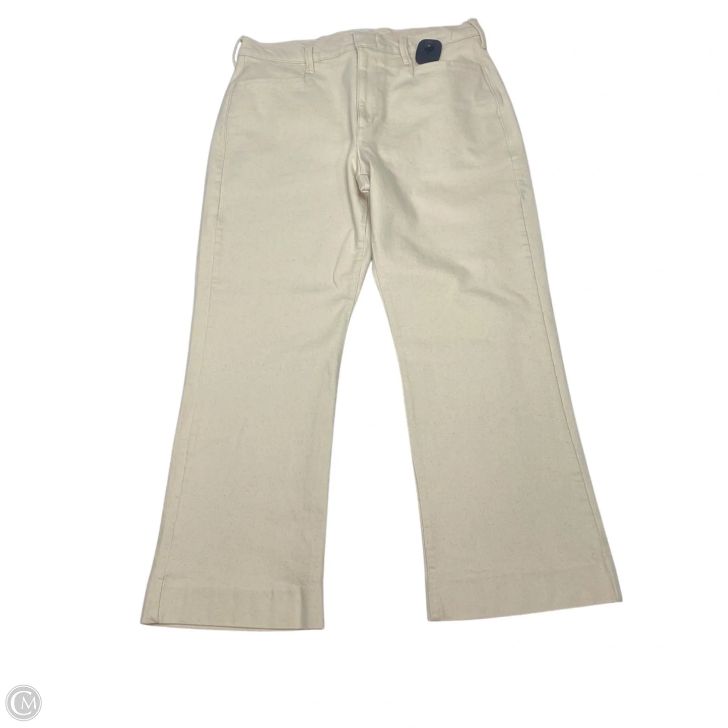 Jeans Cropped By Banana Republic In Cream Denim, Size: 10