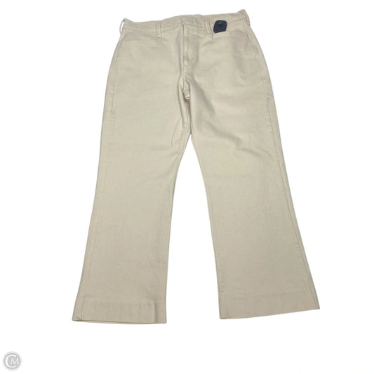 Jeans Cropped By Banana Republic In Cream Denim, Size: 10