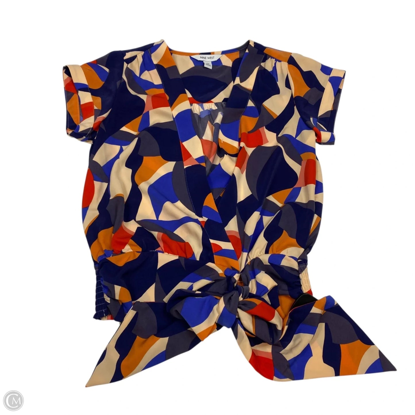 Top Short Sleeve By Nine West Apparel In Brown & Orange, Size: Xs