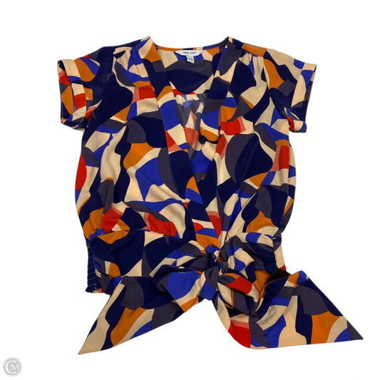 Top Short Sleeve By Nine West Apparel In Brown & Orange, Size: Xs