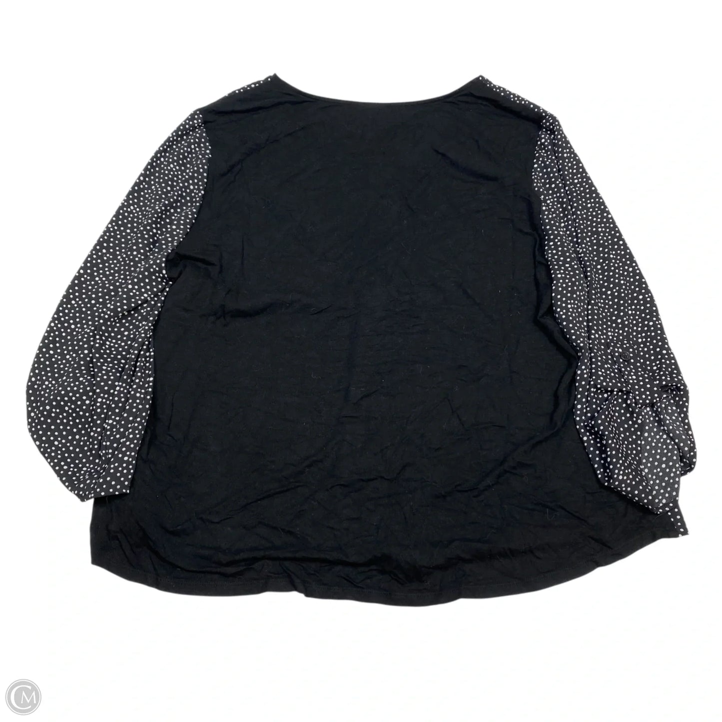 Top 3/4 Sleeve By Chicos In Black & White, Size: L