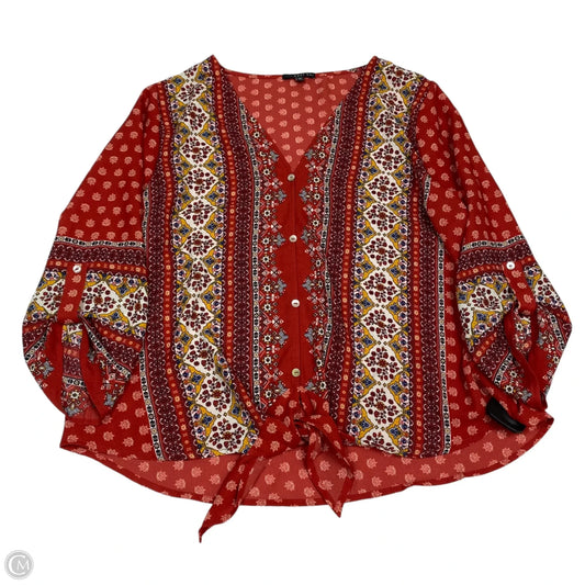 Top Long Sleeve By West Kei In Red & Yellow, Size: M