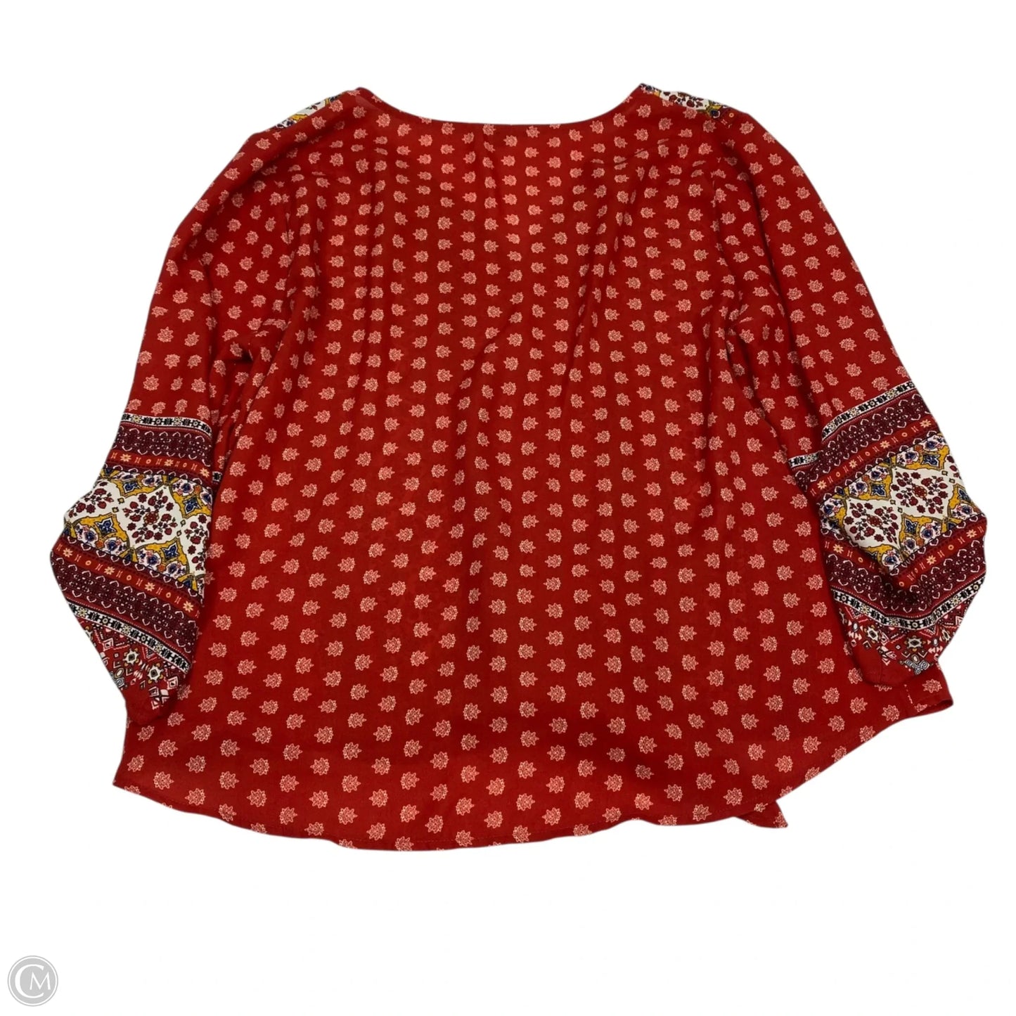 Top Long Sleeve By West Kei In Red & Yellow, Size: M