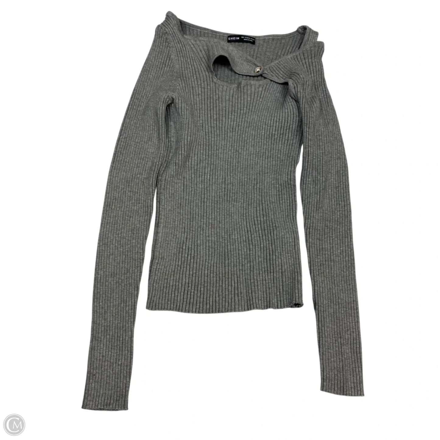 Top Long Sleeve By Shein In Grey, Size: L