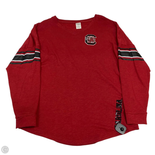 Top Long Sleeve By Pink In Red, Size: L