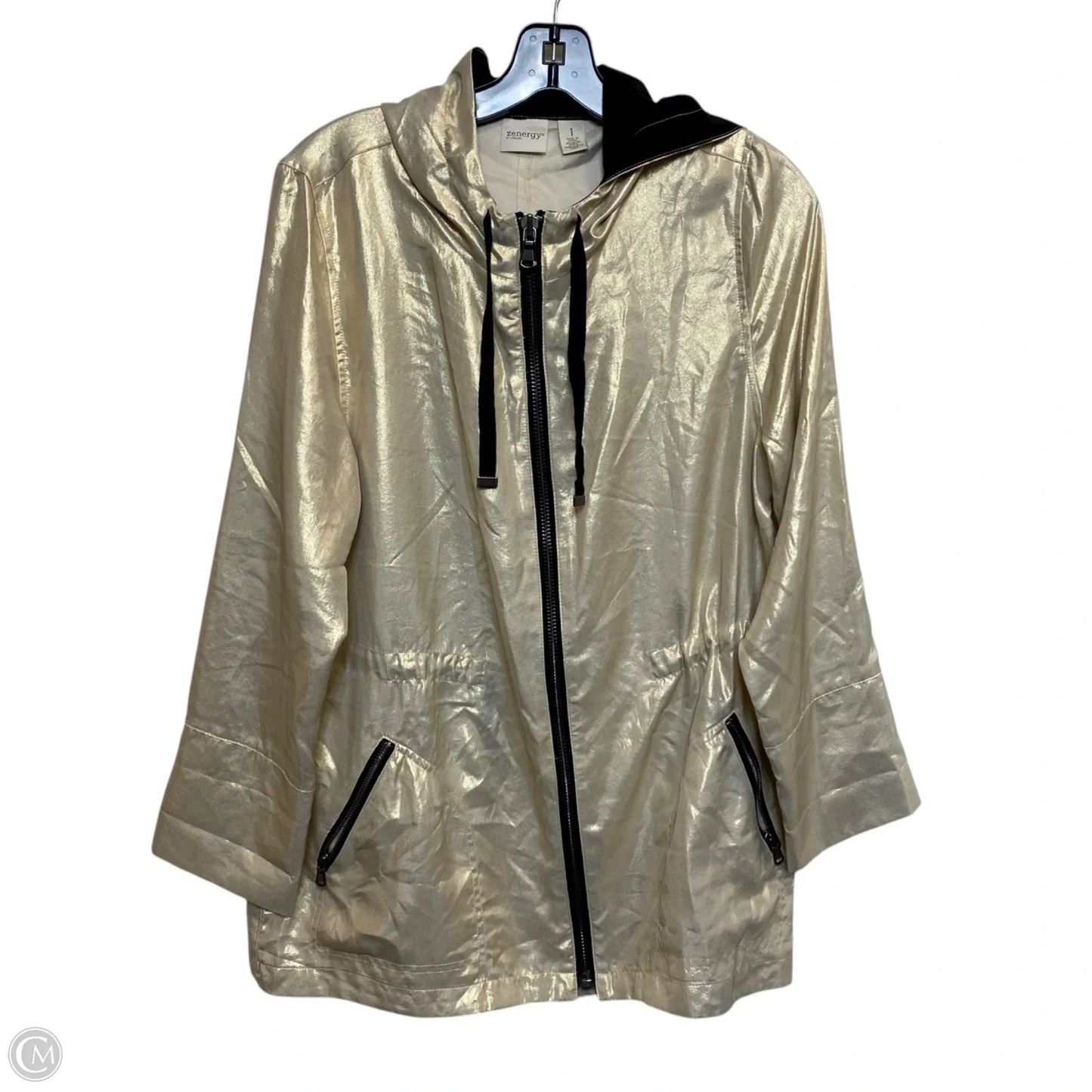 Athletic Jacket By Chicos In Gold, Size: M