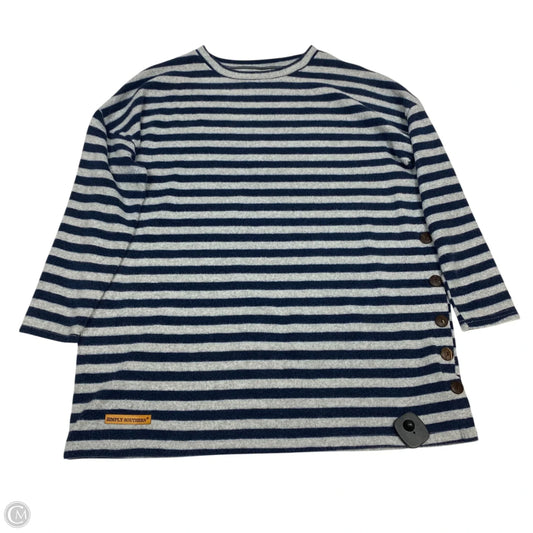 Top Long Sleeve By Simply Southern In Blue & Grey, Size: M