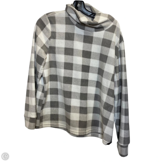 Top Long Sleeve By Kim Rogers In Grey & White, Size: Xl