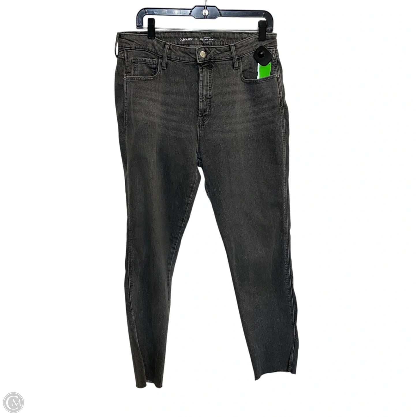 Jeans Straight By Old Navy In Black Denim, Size: 12