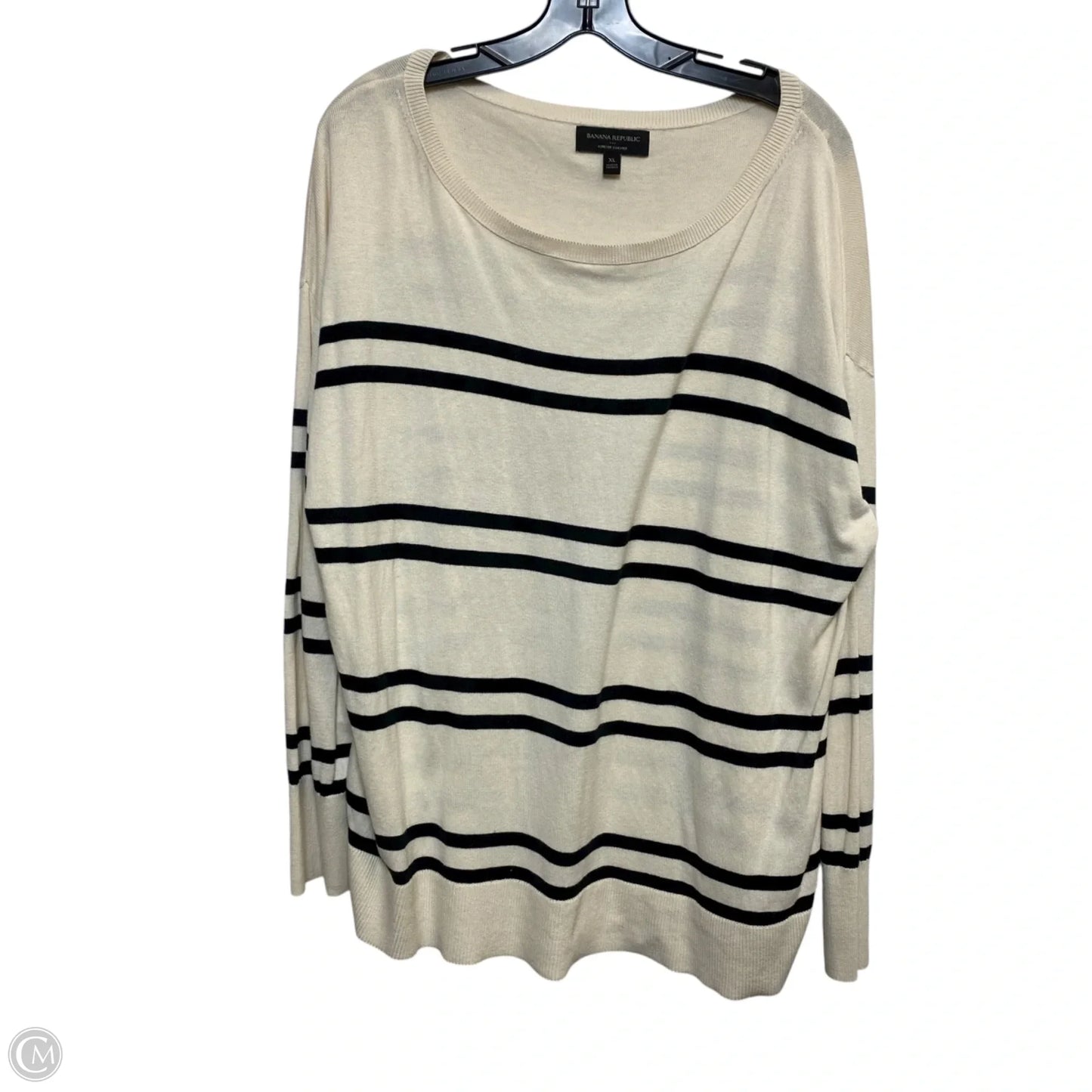 Sweater By Banana Republic In Black & Cream, Size: Xl