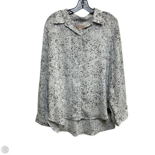 Top Long Sleeve By Philosophy In Black & White, Size: Xl