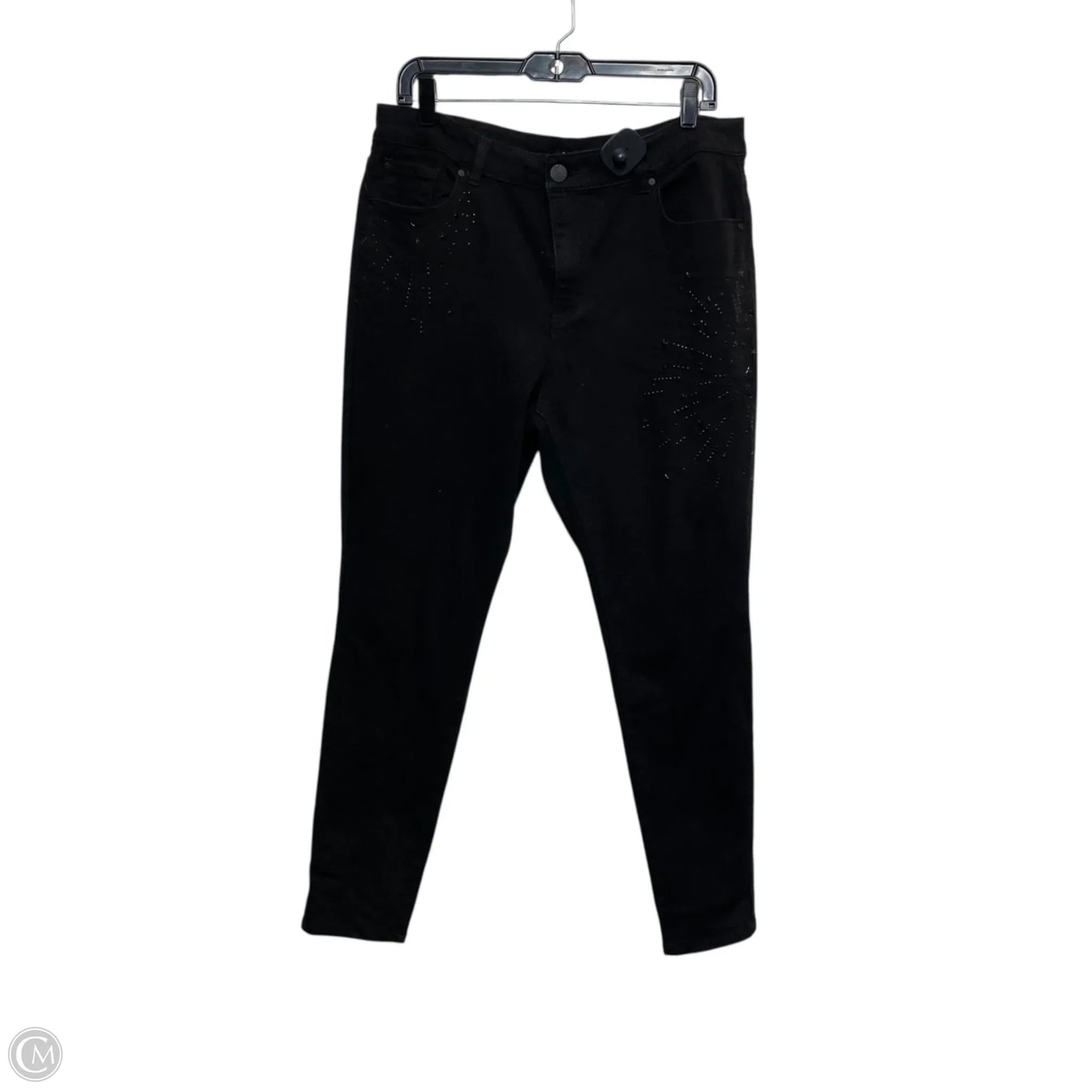 Jeans Skinny By D Jeans In Black Denim, Size: 14