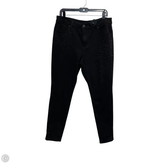 Jeans Skinny By D Jeans In Black Denim, Size: 14