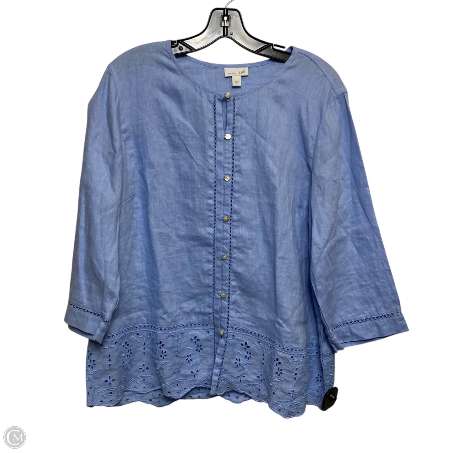 Top Long Sleeve By J. Jill In Blue, Size: L