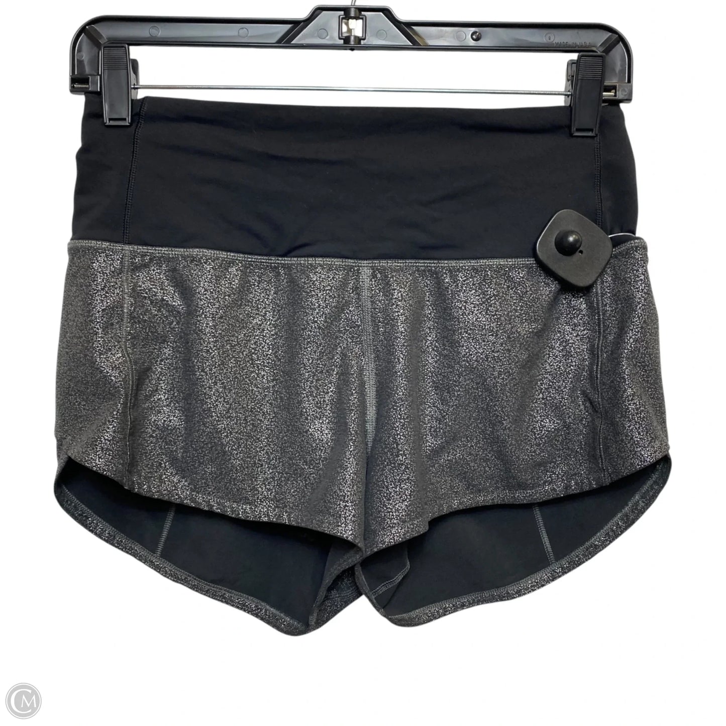 Athletic Shorts Designer By Lululemon In Black & Grey, Size: 4