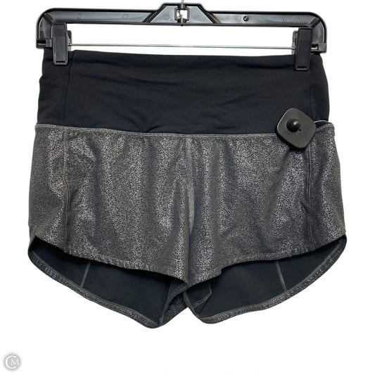 Athletic Shorts Designer By Lululemon In Black & Grey, Size: 4