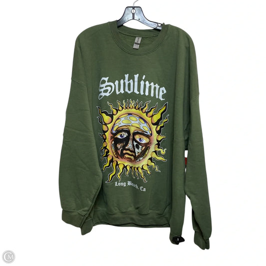 Sweatshirt Crewneck By Gildan In Green, Size: 3x