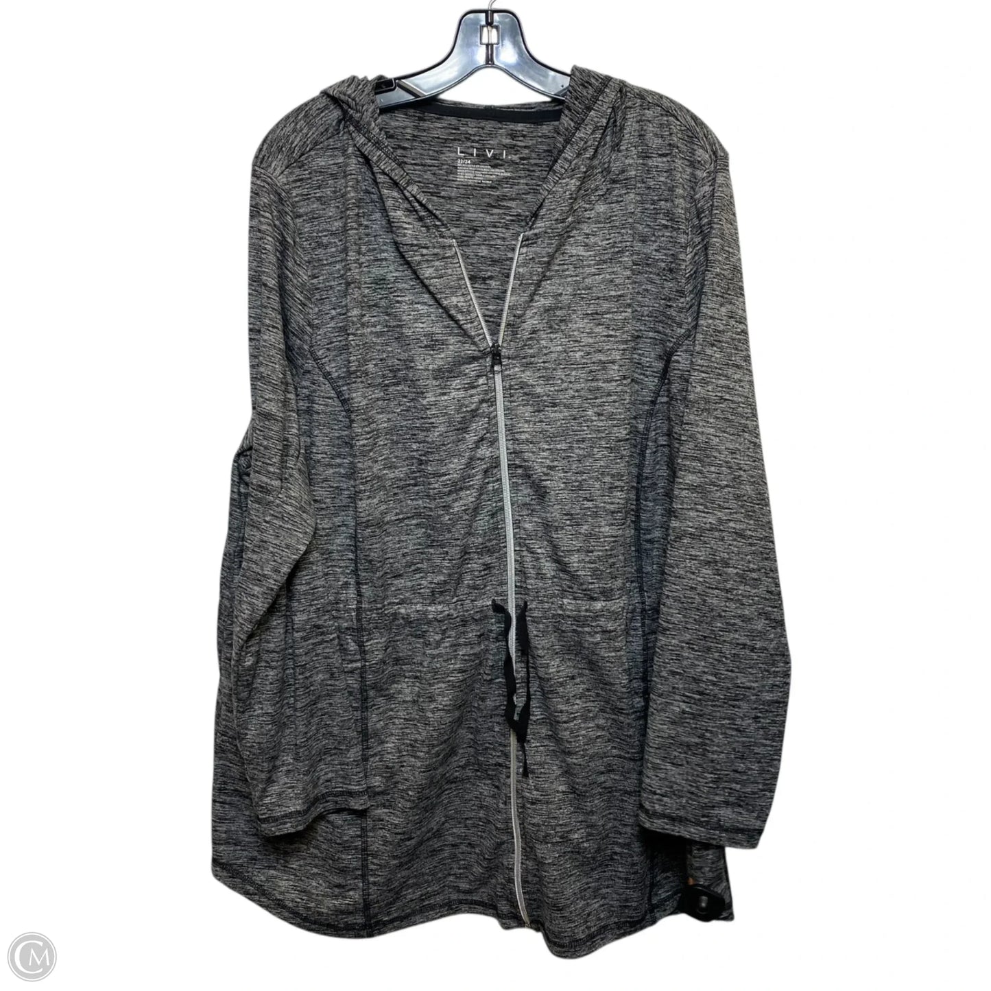 Top Long Sleeve By Livi Active In Grey, Size: 3x