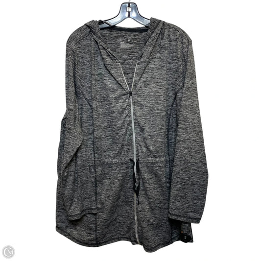 Top Long Sleeve By Livi Active In Grey, Size: 3x