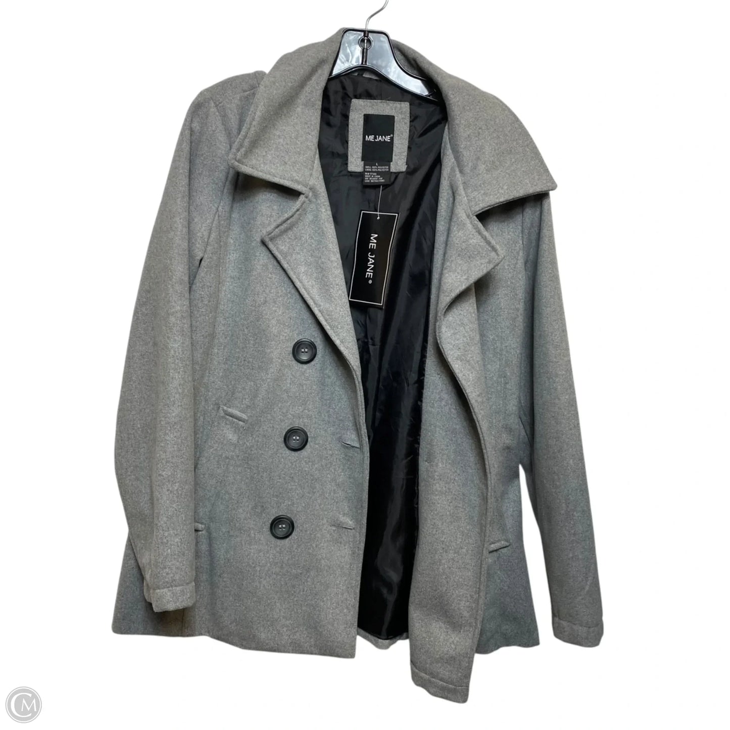 Coat Peacoat By Me Jane In Grey, Size: L