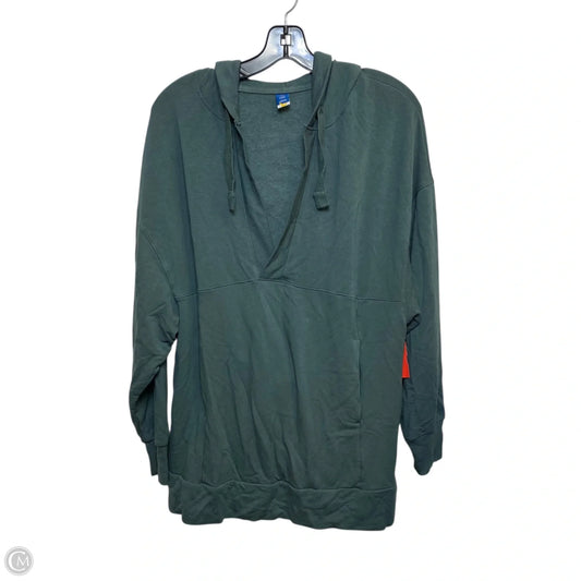 Athletic Top Long Sleeve Hoodie By Old Navy In Green, Size: M