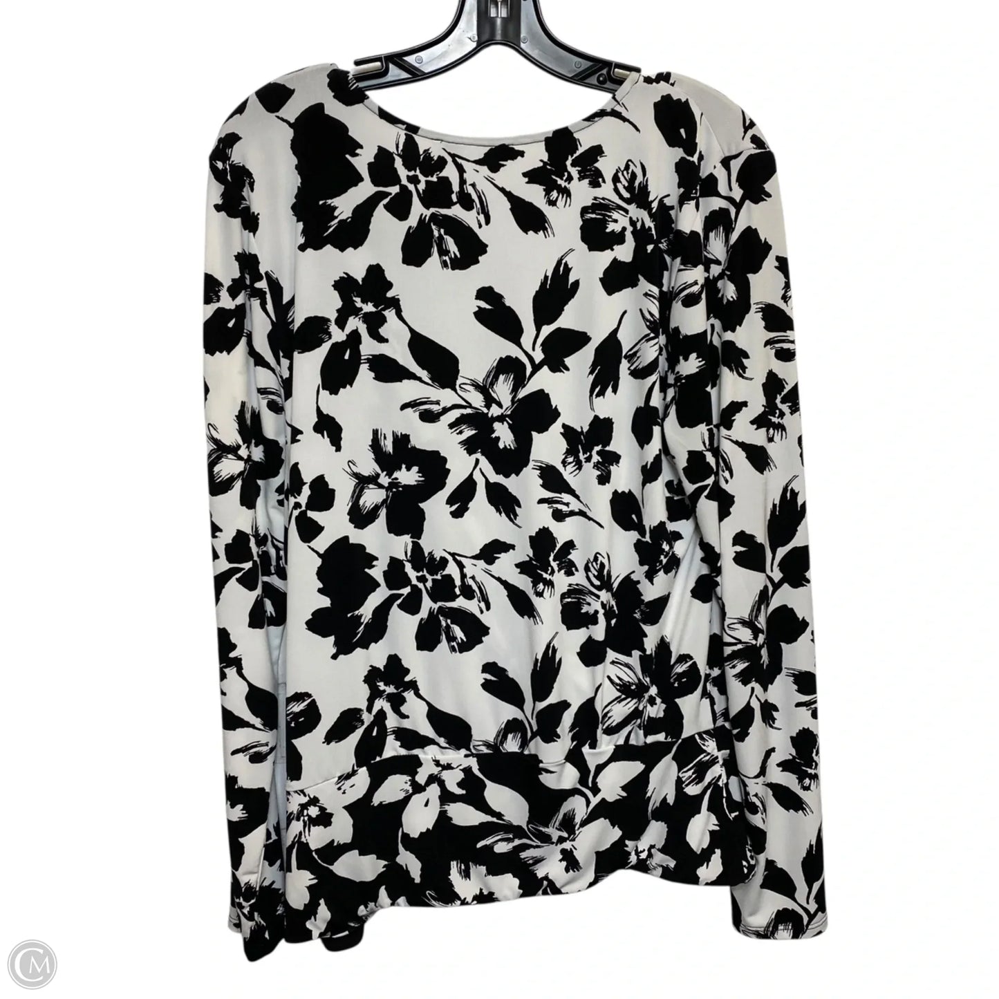 Top Long Sleeve By White House Black Market In Black & White, Size: L
