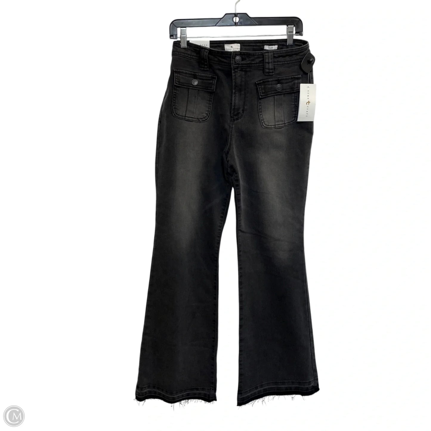 Jeans Flared By True Craft In Black Denim, Size: 12
