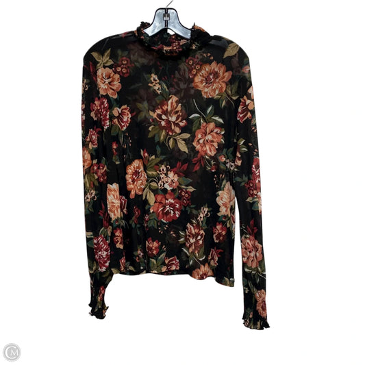 Top Long Sleeve By Clothes Mentor In Black & Pink, Size: 1x