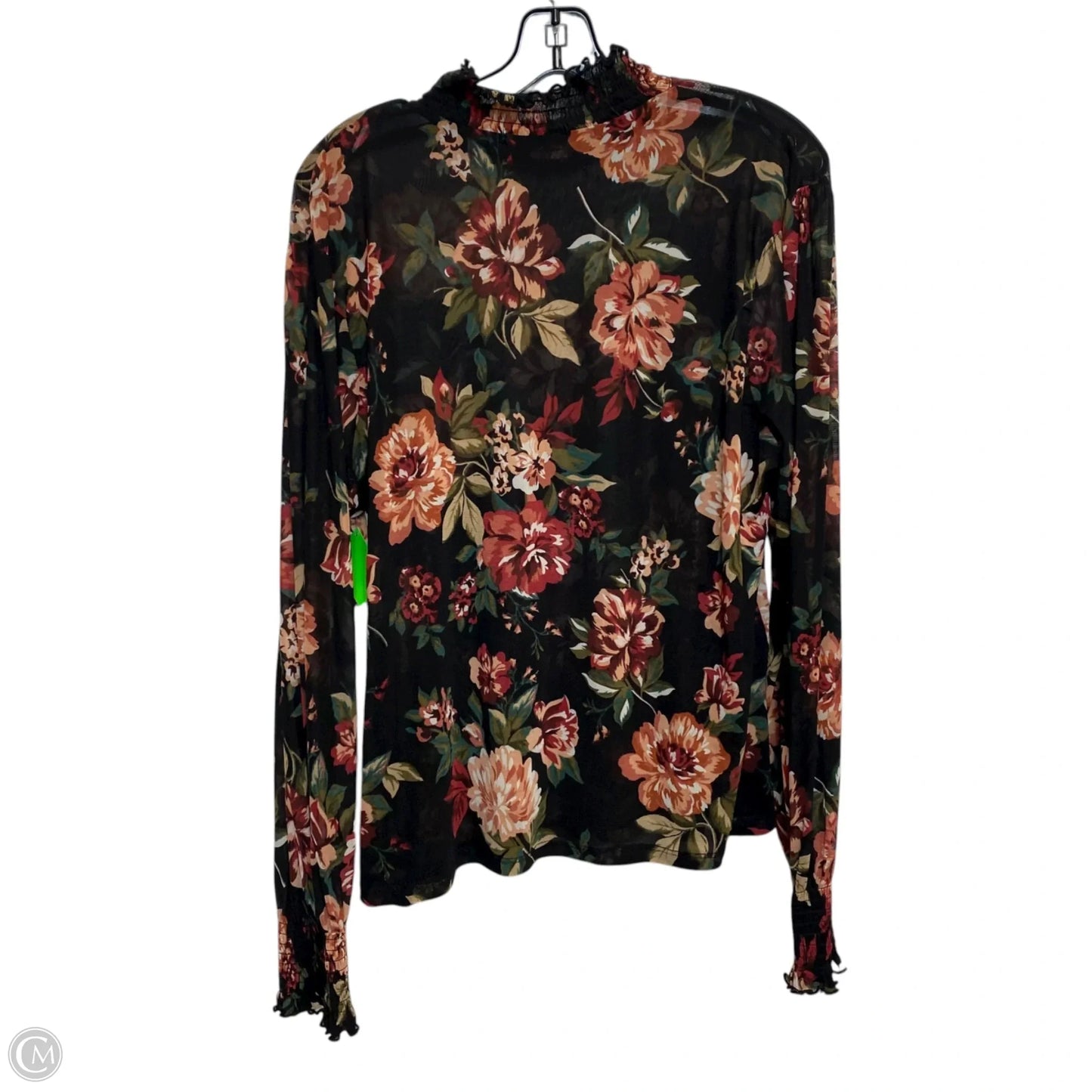 Top Long Sleeve By Clothes Mentor In Black & Pink, Size: 1x