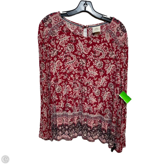 Top Long Sleeve By Knox Rose In Red, Size: Xl